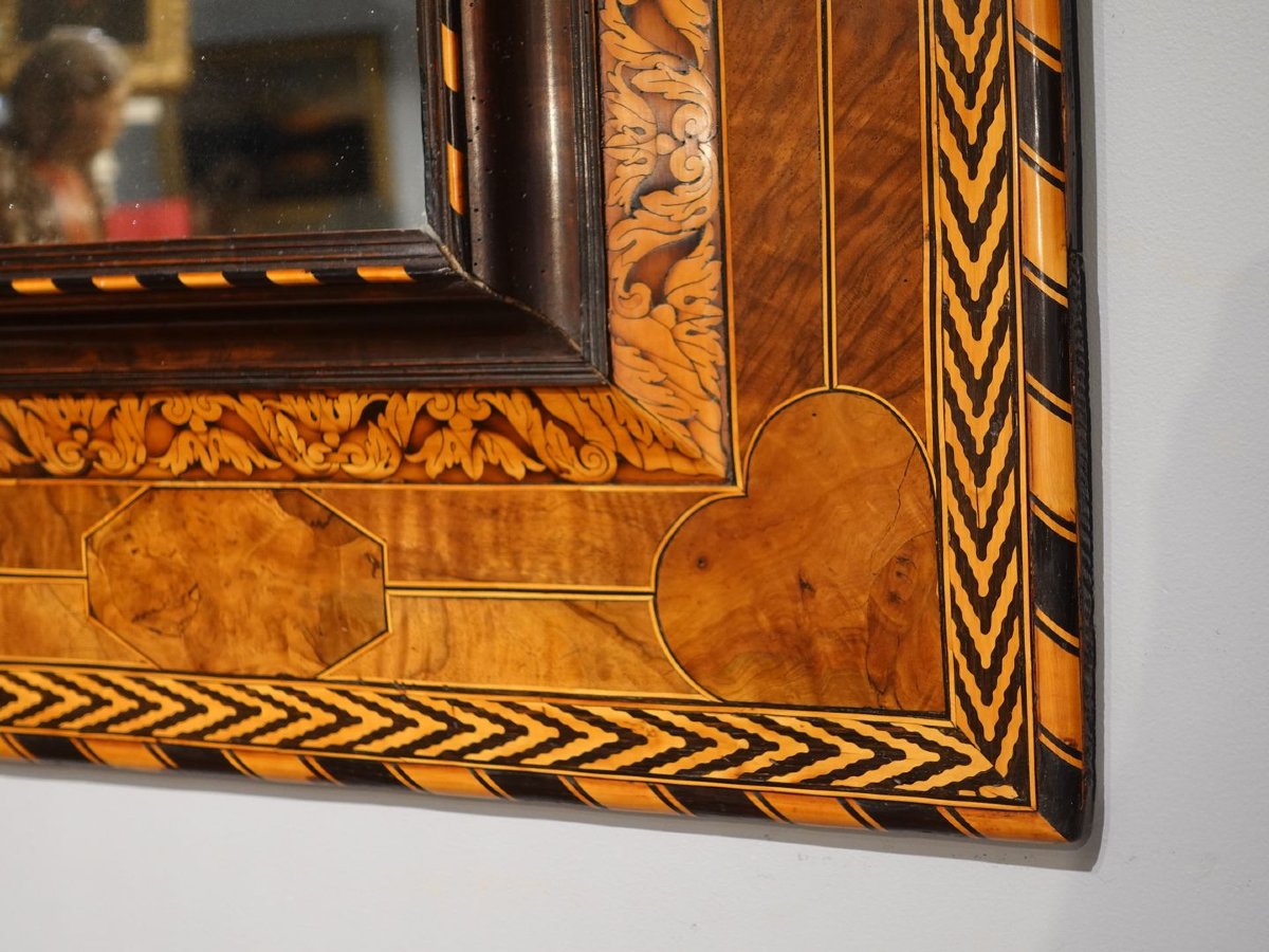 Marquetry Mirror Attributed To Noël Hache – 17th Century-photo-3
