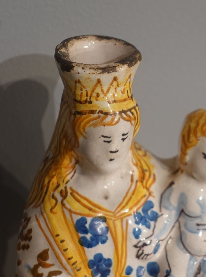 18th Century Nevers Faience "virgin Of Childbirth"-photo-2