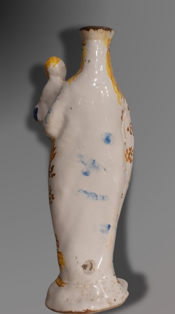 18th Century Nevers Faience "virgin Of Childbirth"-photo-1