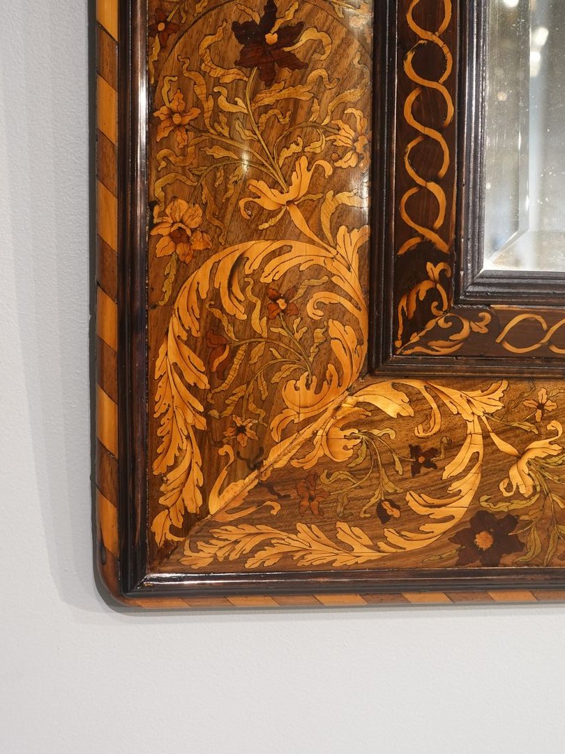  Louis XIII Marquetry Mirror – 17th Century-photo-2