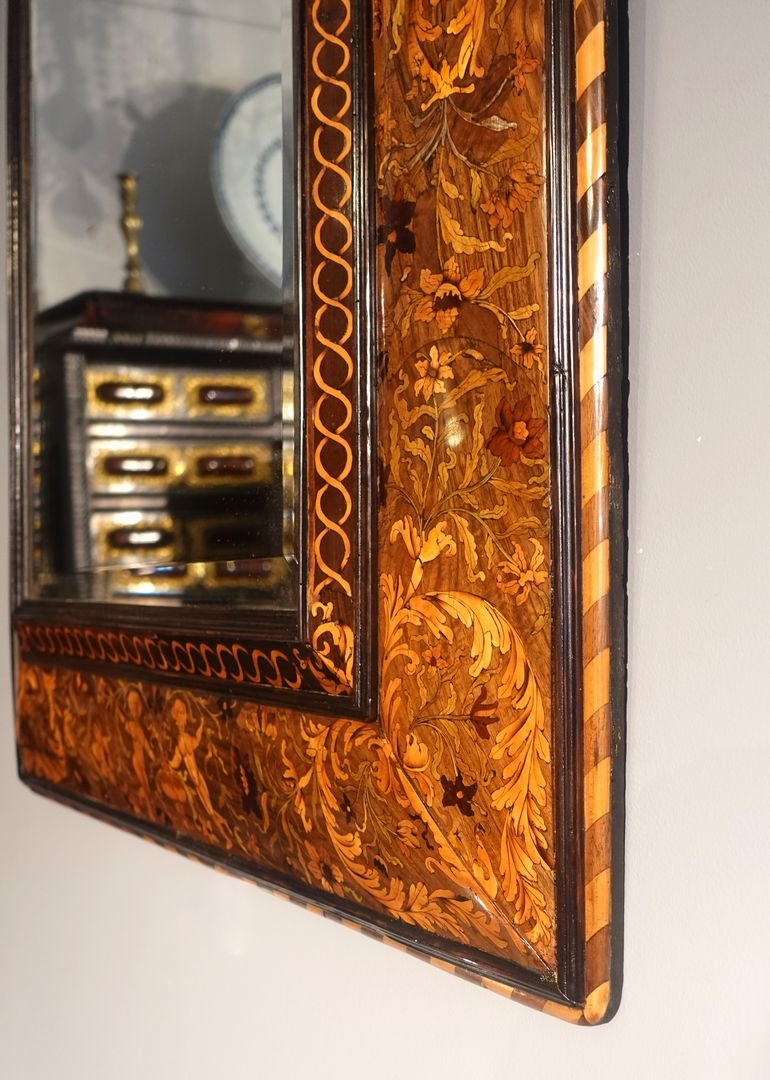  Louis XIII Marquetry Mirror – 17th Century-photo-2