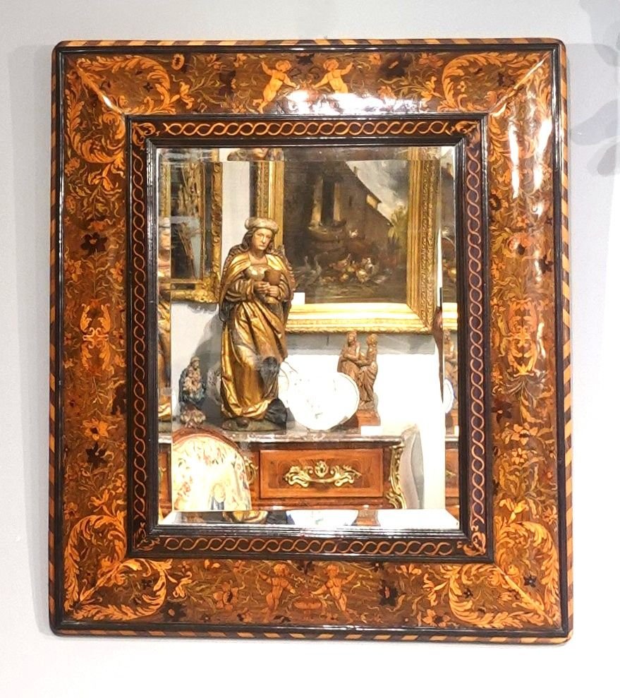  Louis XIII Marquetry Mirror – 17th Century