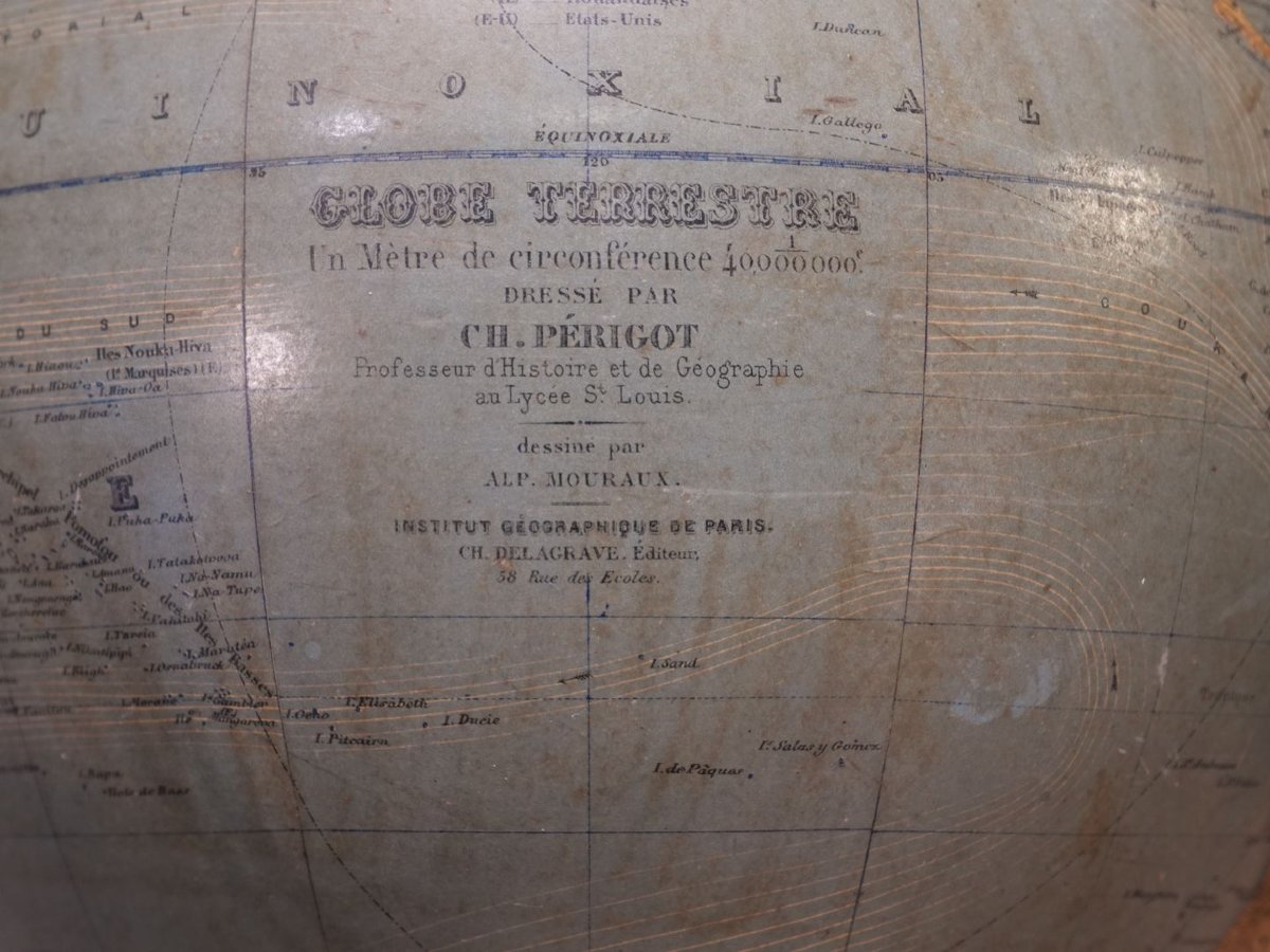 Grand globe terrestre par Charles PERIGOT (1828-1885)-photo-2