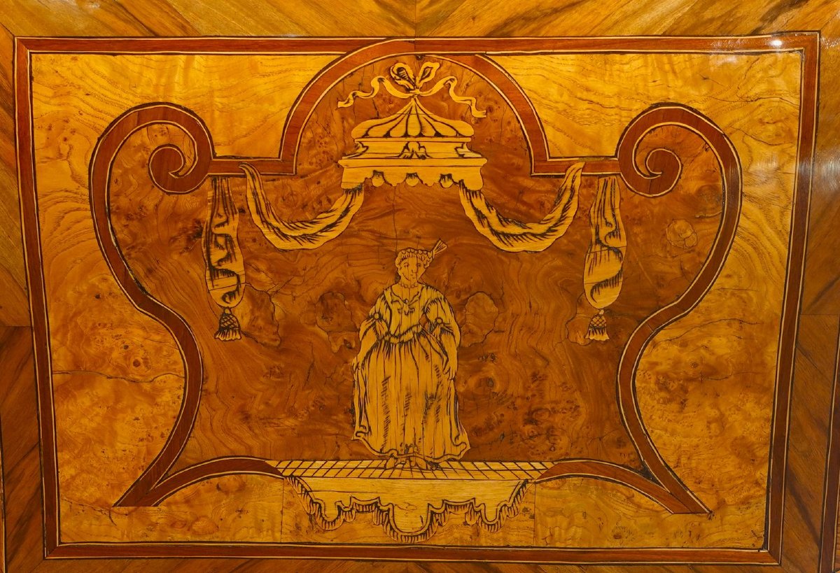 Regency-period Bombe Commode With Floral Marquetry-photo-3