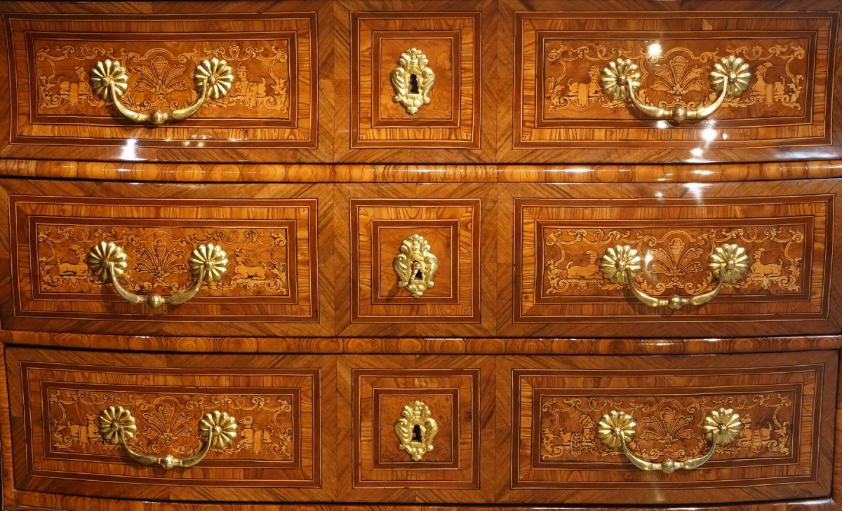 Regency-period Bombe Commode With Floral Marquetry-photo-7