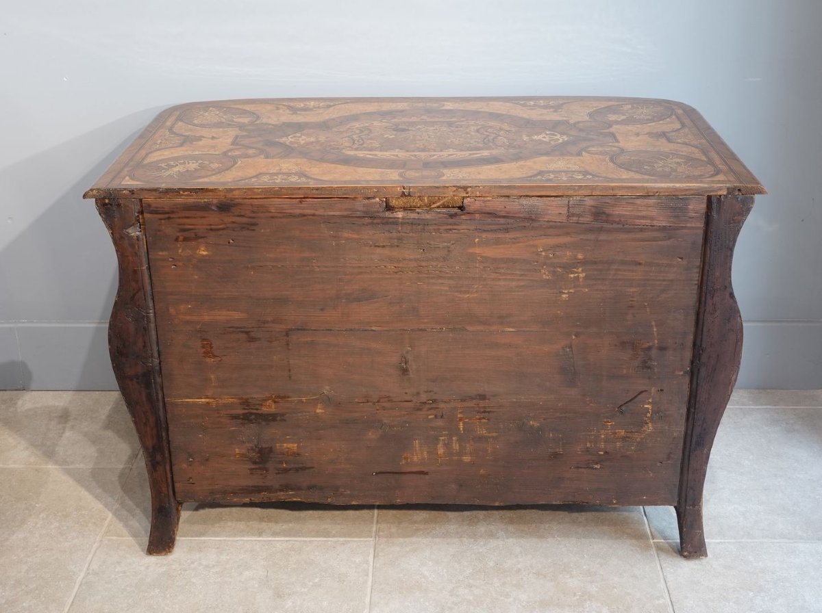 Regency-period Bombe Commode With Floral Marquetry-photo-8