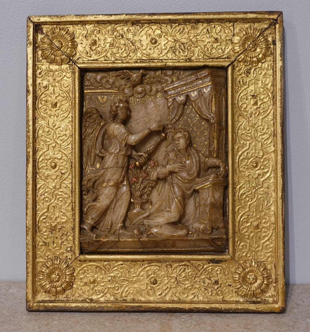 Alabaster Plaque, The Annunciation, Mechelen – Late 16th/early 17th Century