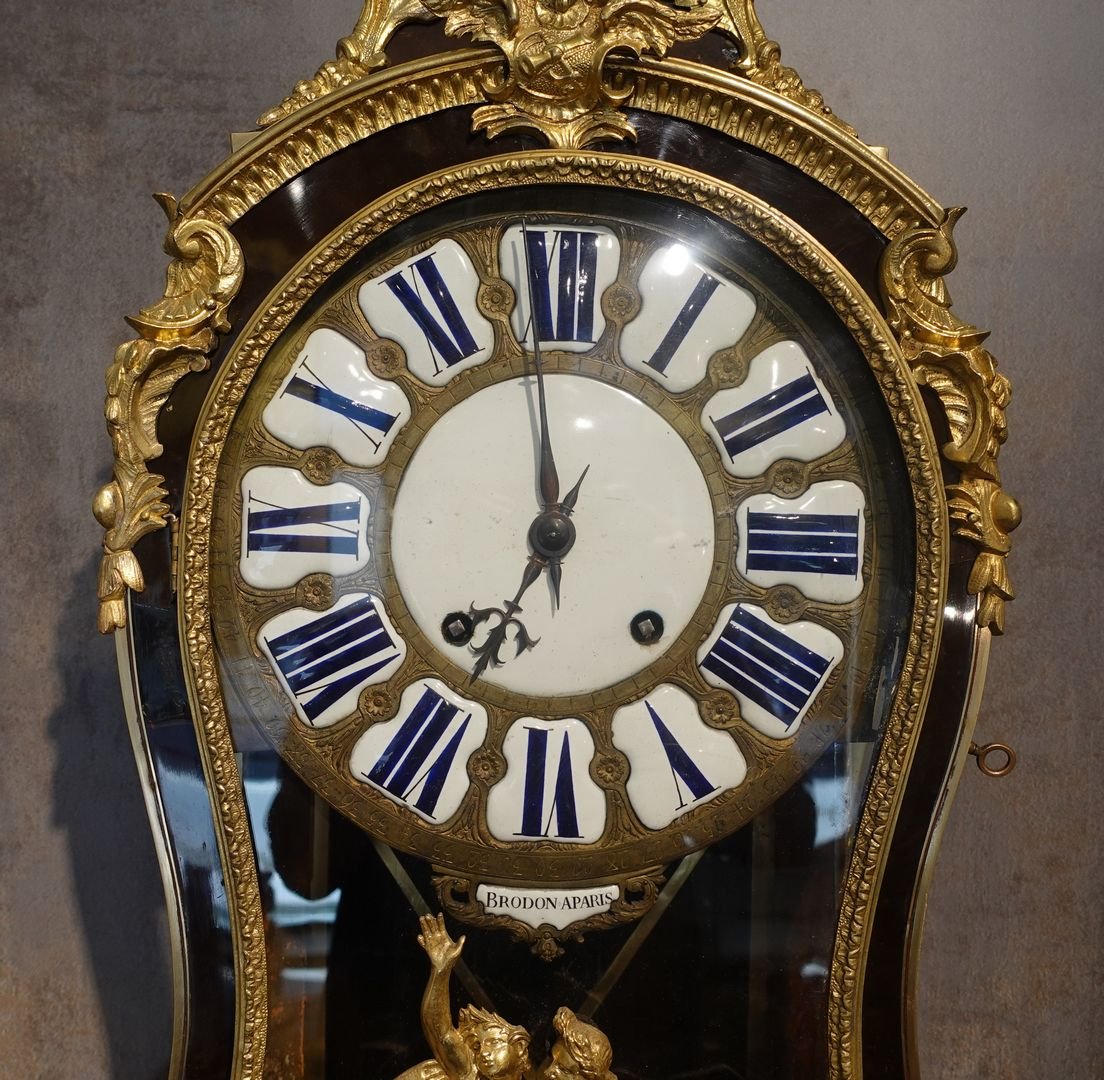 Louis XV Period Cartel Clock And Matching Wall Bracket, Signed "brodon à Paris"-photo-3