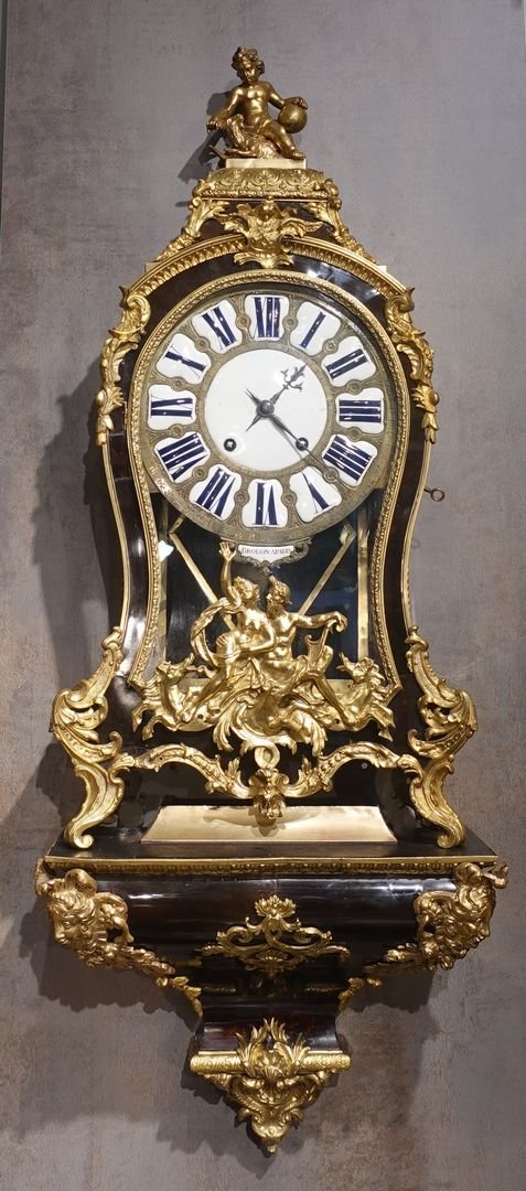 Louis XV Period Cartel Clock And Matching Wall Bracket, Signed "brodon à Paris"