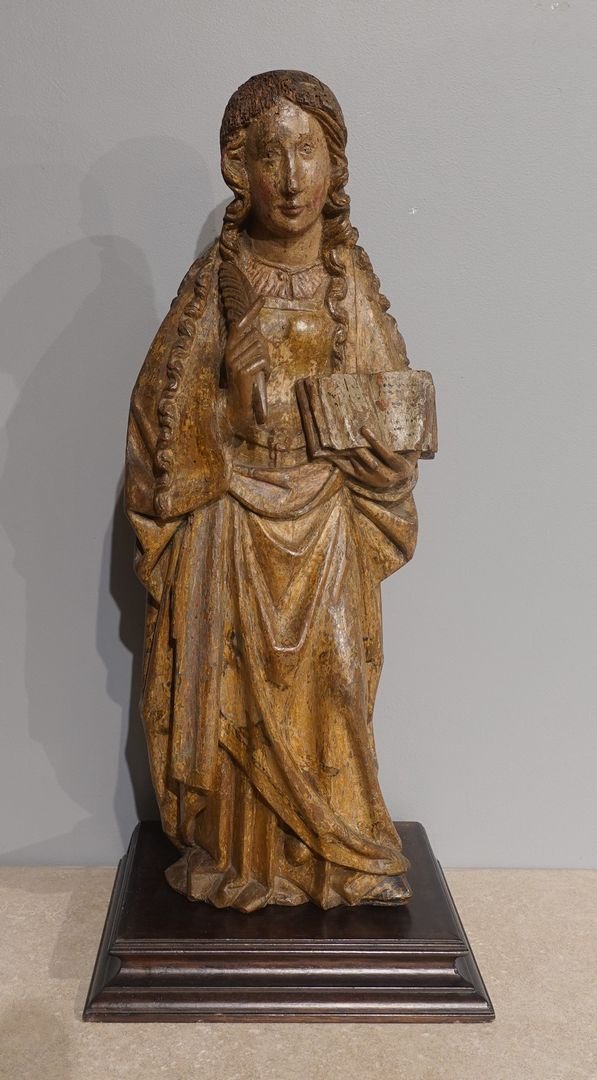 Sculpture Sainte Agnès ?  École flamande circa 1500
