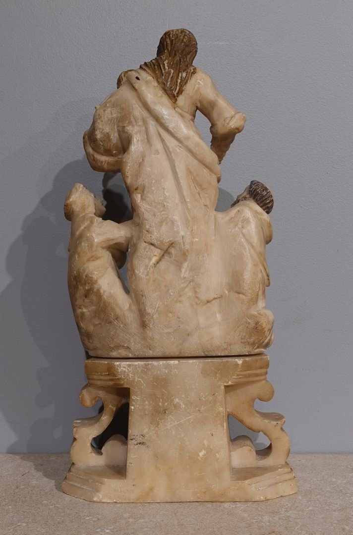 Alabaster Virgin And Child With Two Kneeling Figures (orants) – Trapani, 17th Century-photo-6