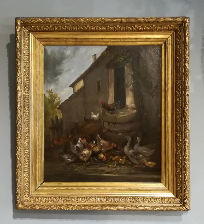 Hst "scene  Farmsteads " Signed Claude Guilleminet (1821 - 1885) 19th Century