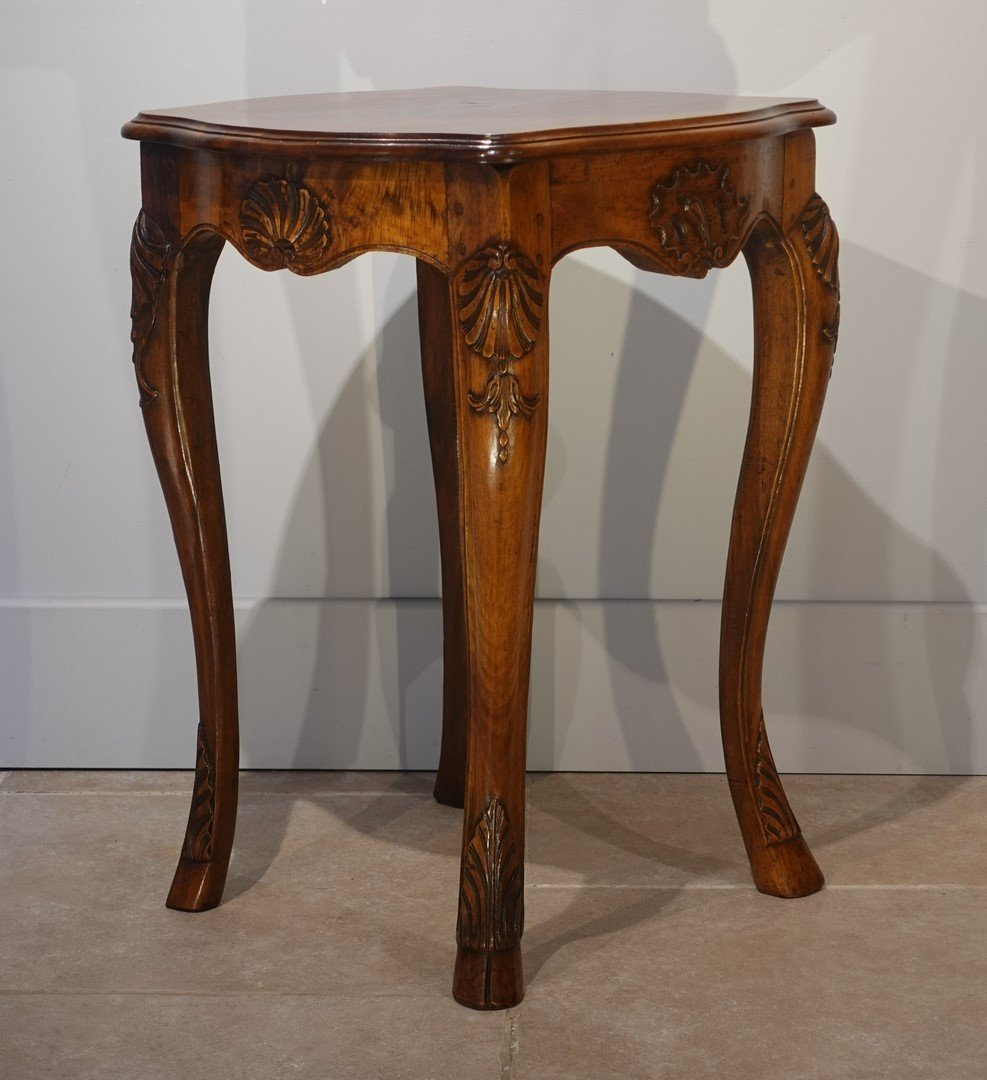 Louis XV Table, In Walnut, 18th Century, Lyon-photo-2