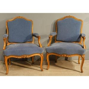 Armchairs Stamped M. Cresson – 18th Century