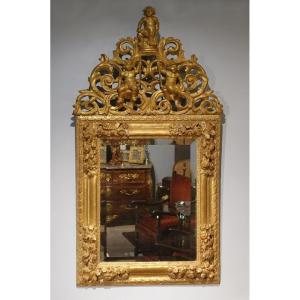 Miroir en bois doré d'époque XVII°