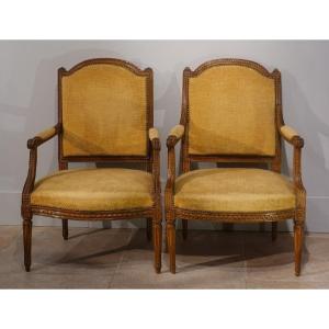 Two Louis XVI Armchairs From The 18th Century