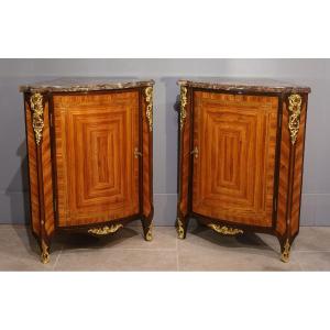 Pair Of Period Transition Corners Stamped I.dubois