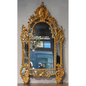 Large Regency Mirror With Glazing Beads, Early 18th Century