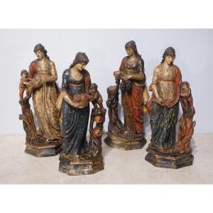 Statuettes représentant l'allégorie des quatre saisons d'époque XVIII°