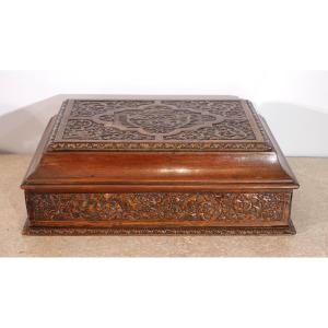 Wooden Casket From Sainte Lucie Wood - Workshop Of César Bagard - 17th Century