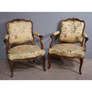 Pair Of Large 18th-century Cabriolet Armchairs