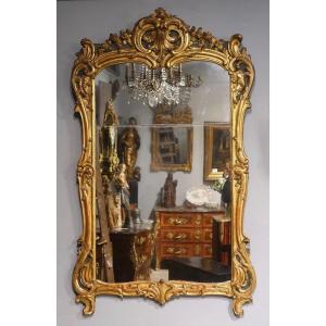 Miroir en bois doré d'époque XVIII°