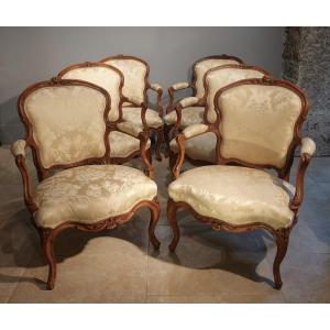 Suite Of Six Armchairs Attributed To Pierre Nogaret