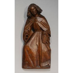Saint personnage en bois sculpté – Époque XVI°