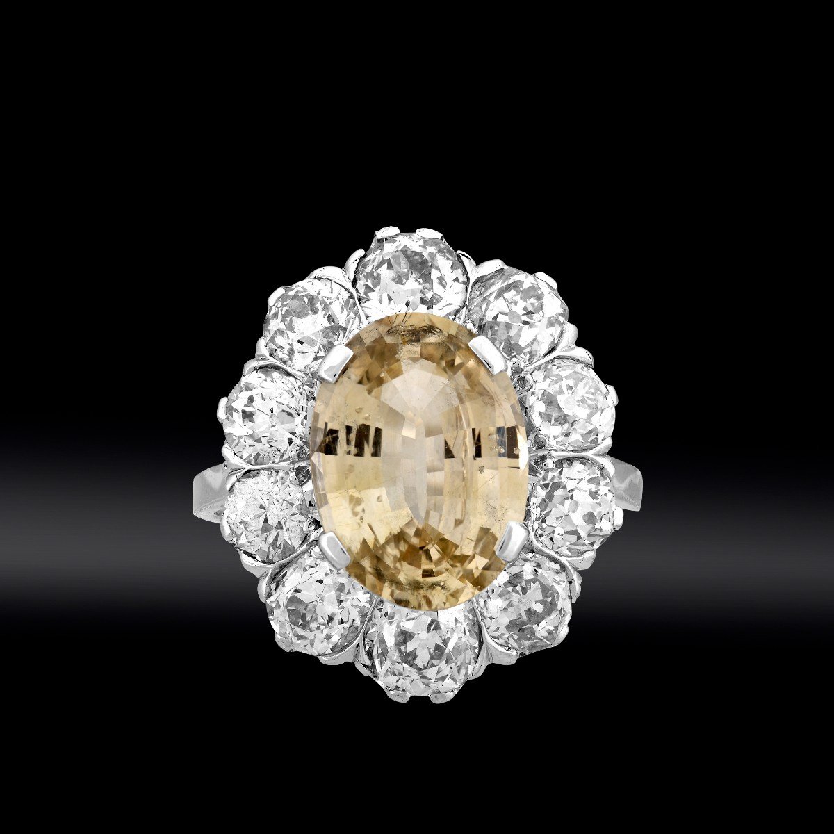 Yellow Sapphire And Brilliant Pompadour Ring-photo-2