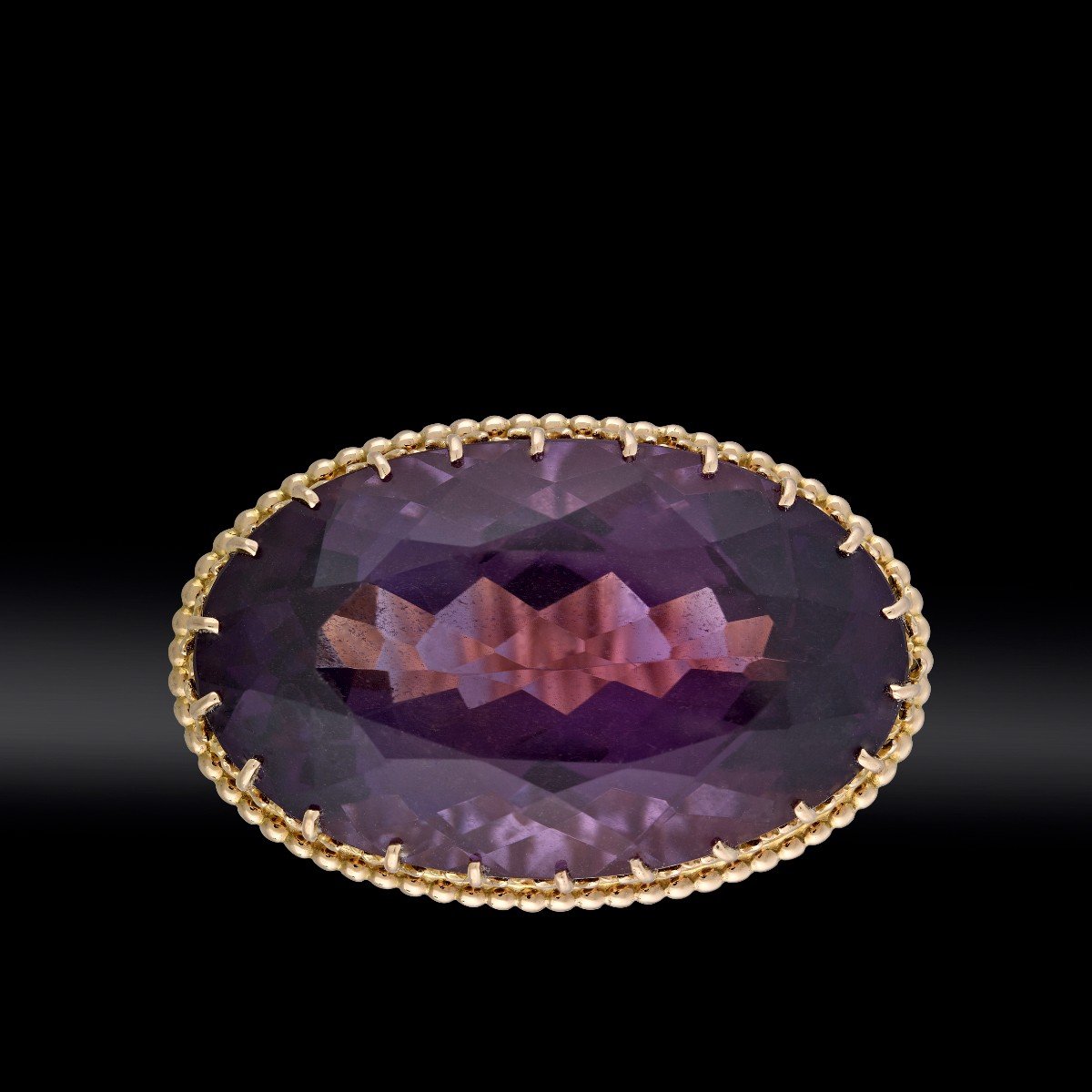 32 Carat Amethyst Ring With Fleurs De Lys Setting-photo-2