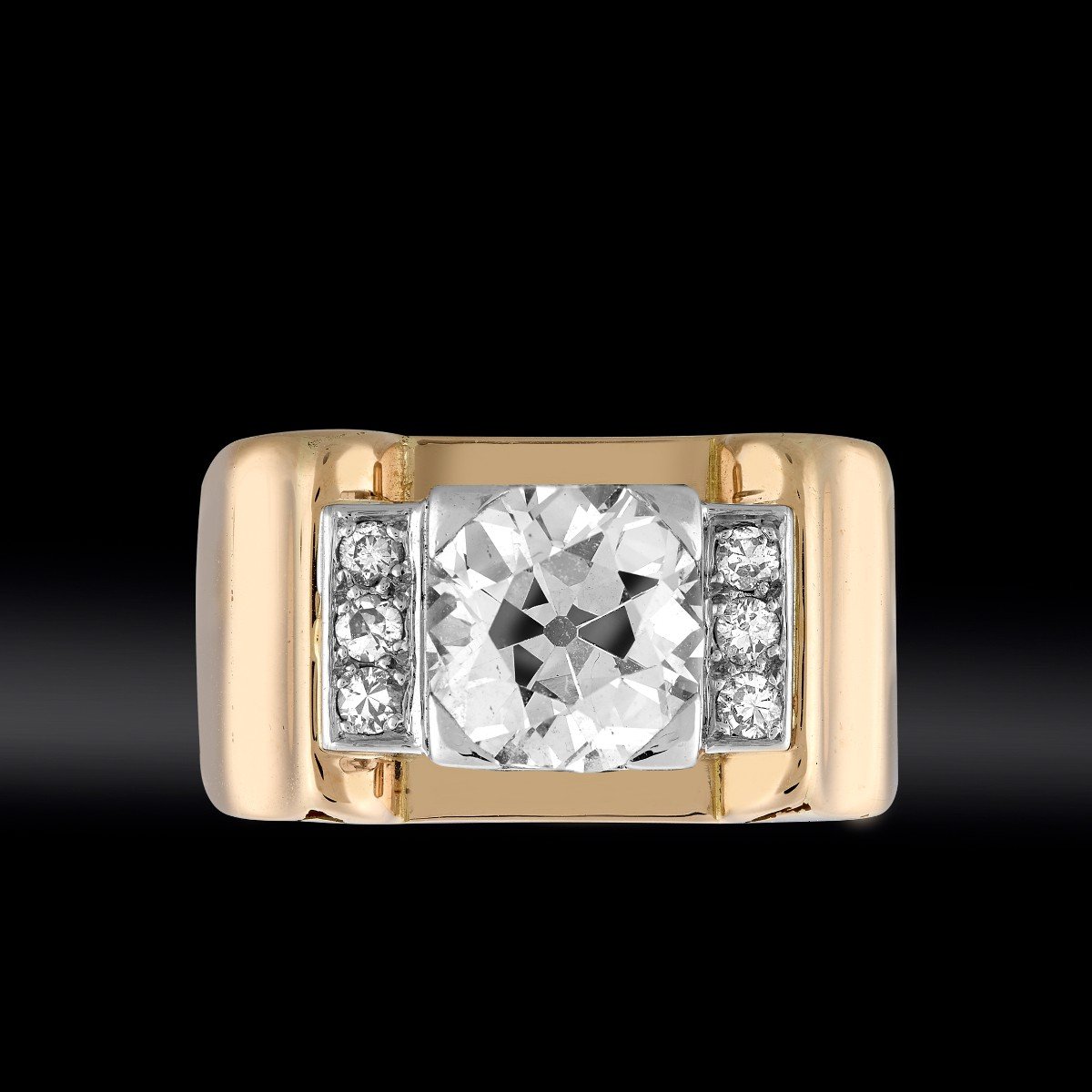 Diamond Tank Ring 2.70 Carats Circa 1940-photo-2