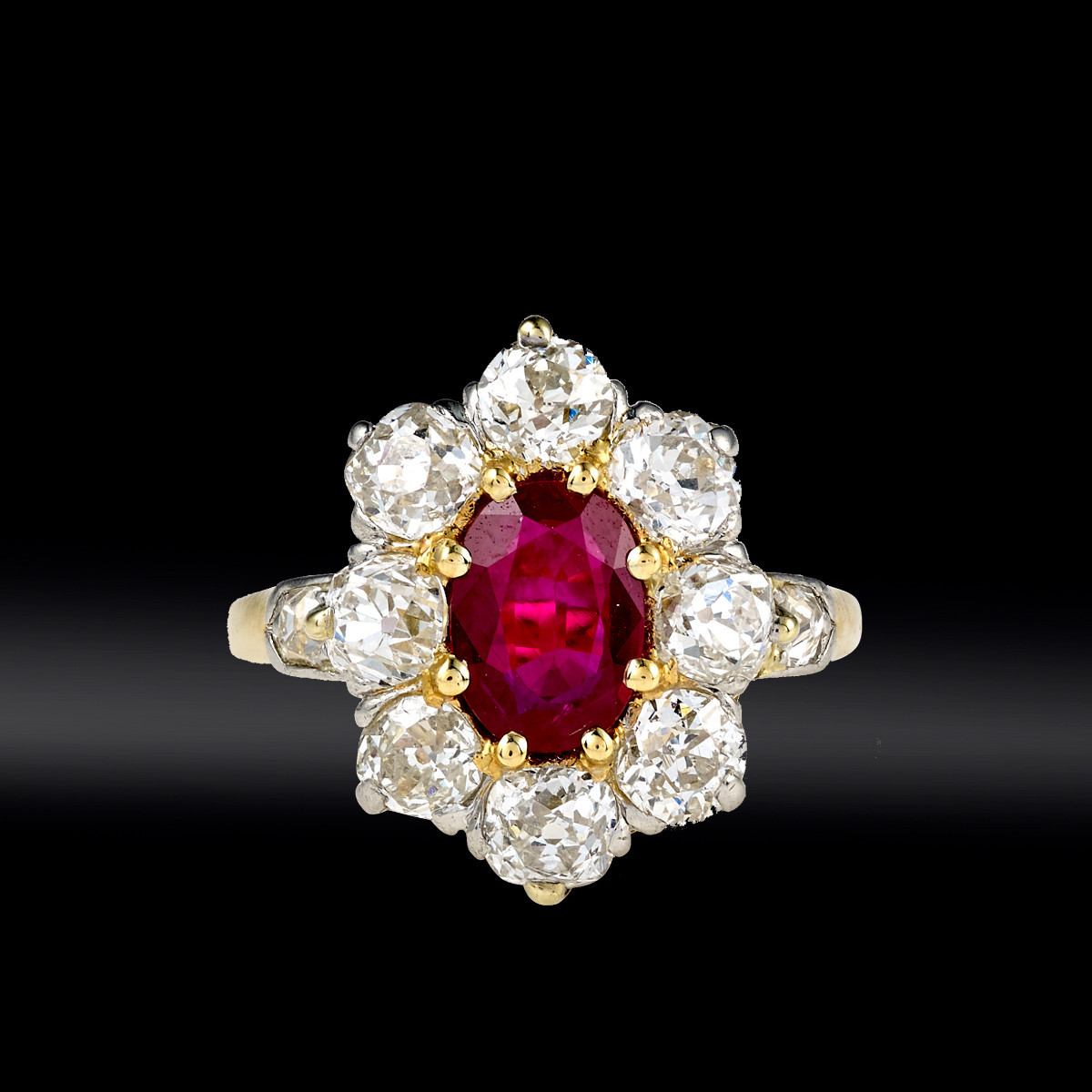 Pompadour Ruby And Diamond Ring Circa 1880 -photo-2