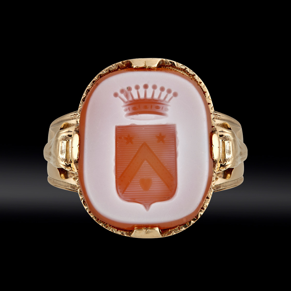 Bague intaille cornaline couronne comtale fin XIXe -photo-2