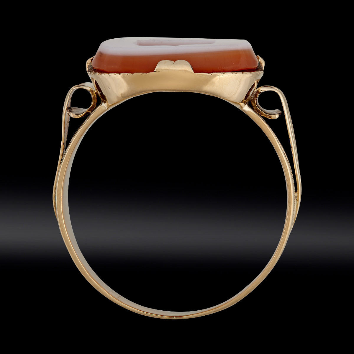 Bague intaille cornaline couronne comtale fin XIXe -photo-3