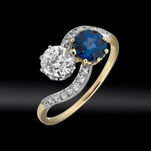 “you And Me” Sapphire And Diamond Ring