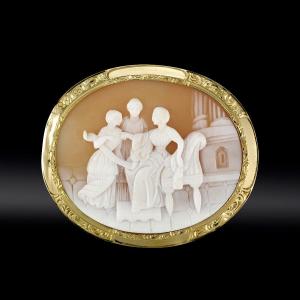 Cameo Brooch On Shell Late 19th Century