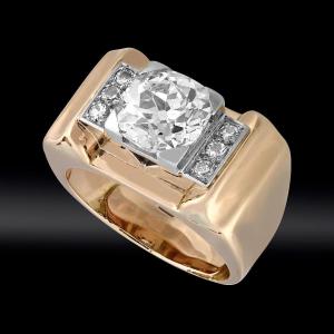 Bague Tank Diamant 2,70 Carats Vers 1940