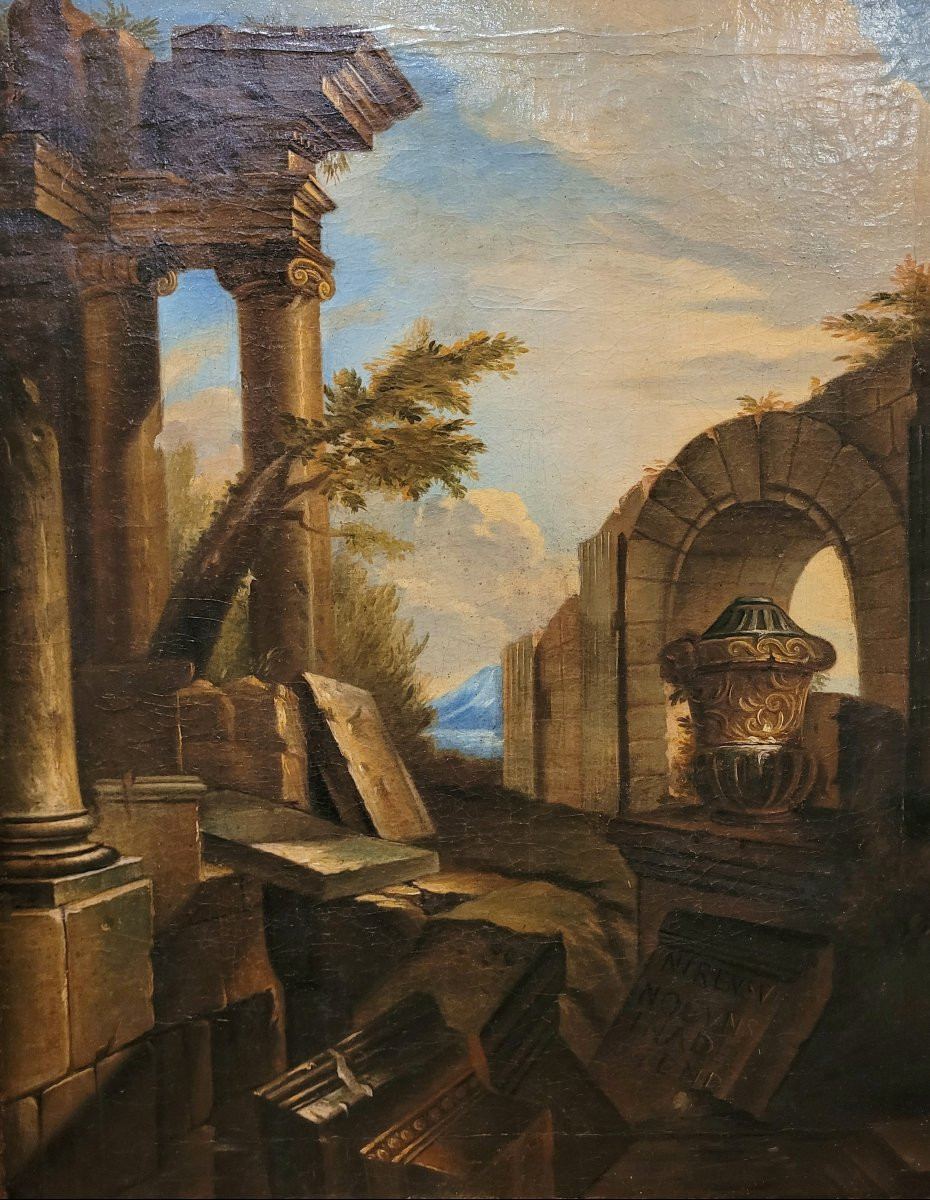 "capriccio With Ruins" Andrea Locatelli (circle Of)-photo-1