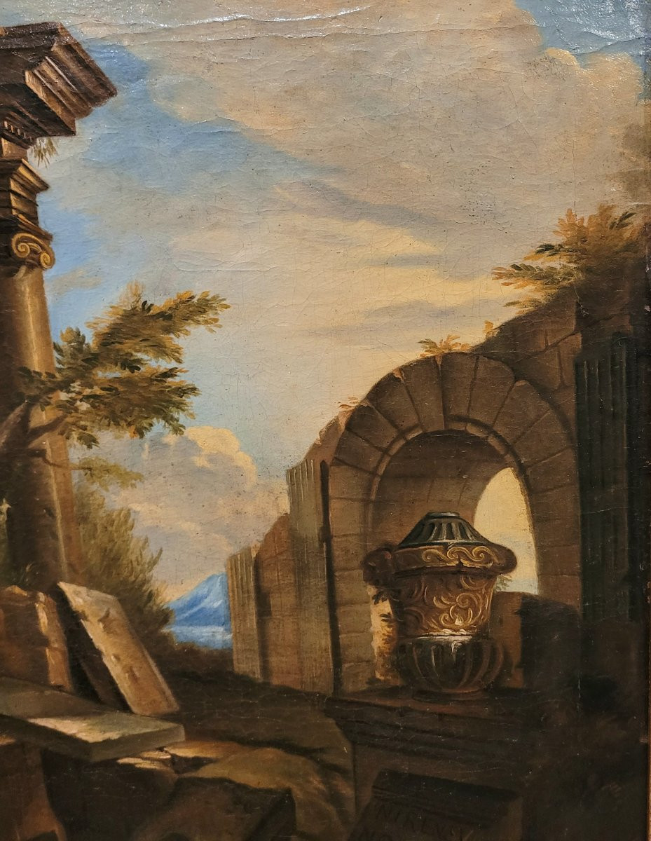 "capriccio With Ruins" Andrea Locatelli (circle Of)-photo-3