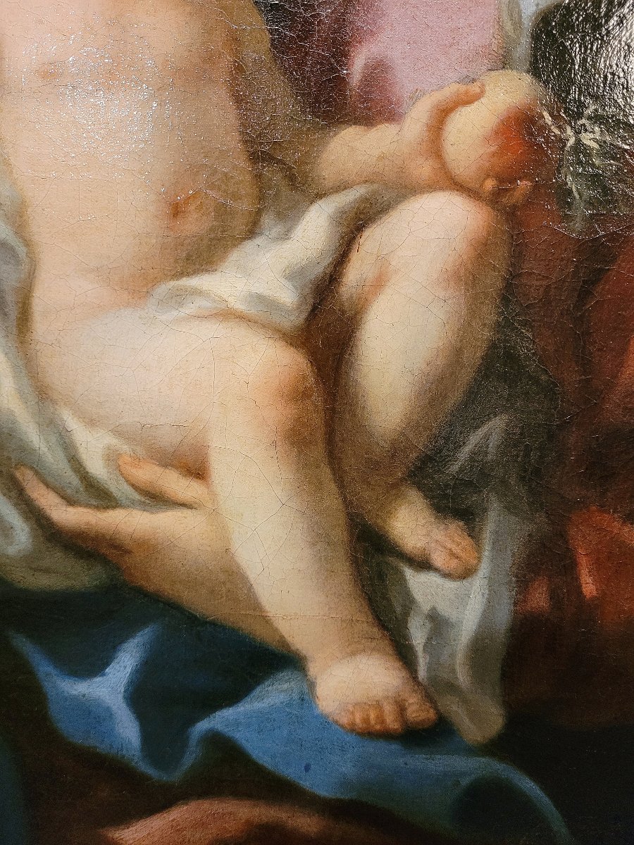 Painting By Ignazio Stern (ignaz Stern, 1679–1748) “madonna And Child With Angels”-photo-3