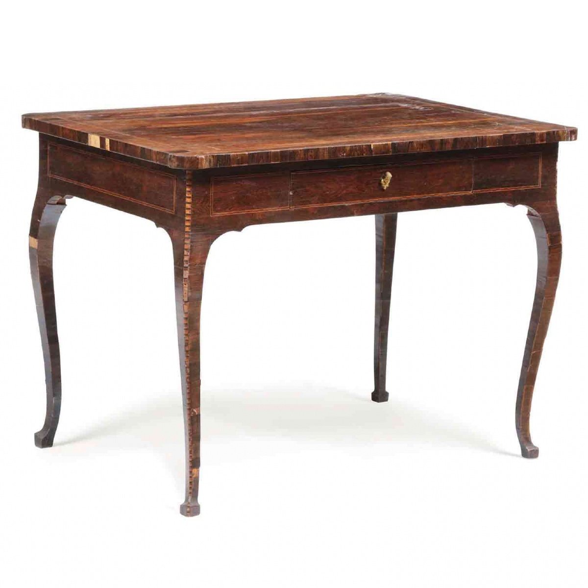 18th Century Italian Center Table Tuscan Louis XV Rosewood Desk-photo-2