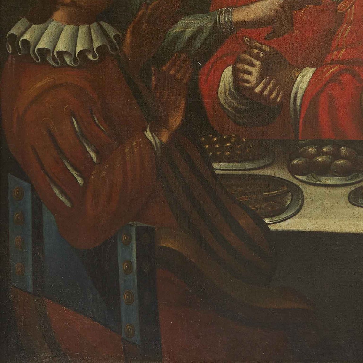 Death Comes To The Table Memento Mori After Giovanni Martinelli Large 17th Century Italian Vani-photo-4