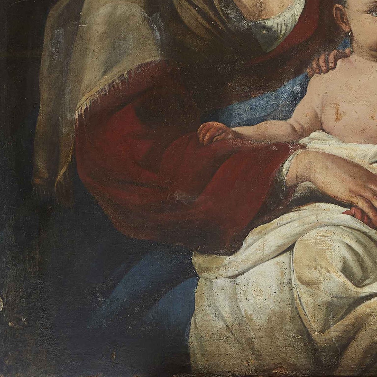 Vierge à l'Enfant Et Saint Jean  17ème-photo-3