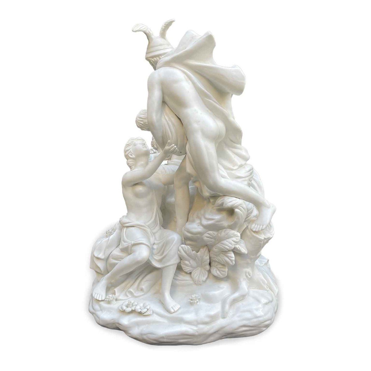 White Porcelain Biscuit Italian Centerpiece 20th Century Mythological Sculptural Group -photo-7