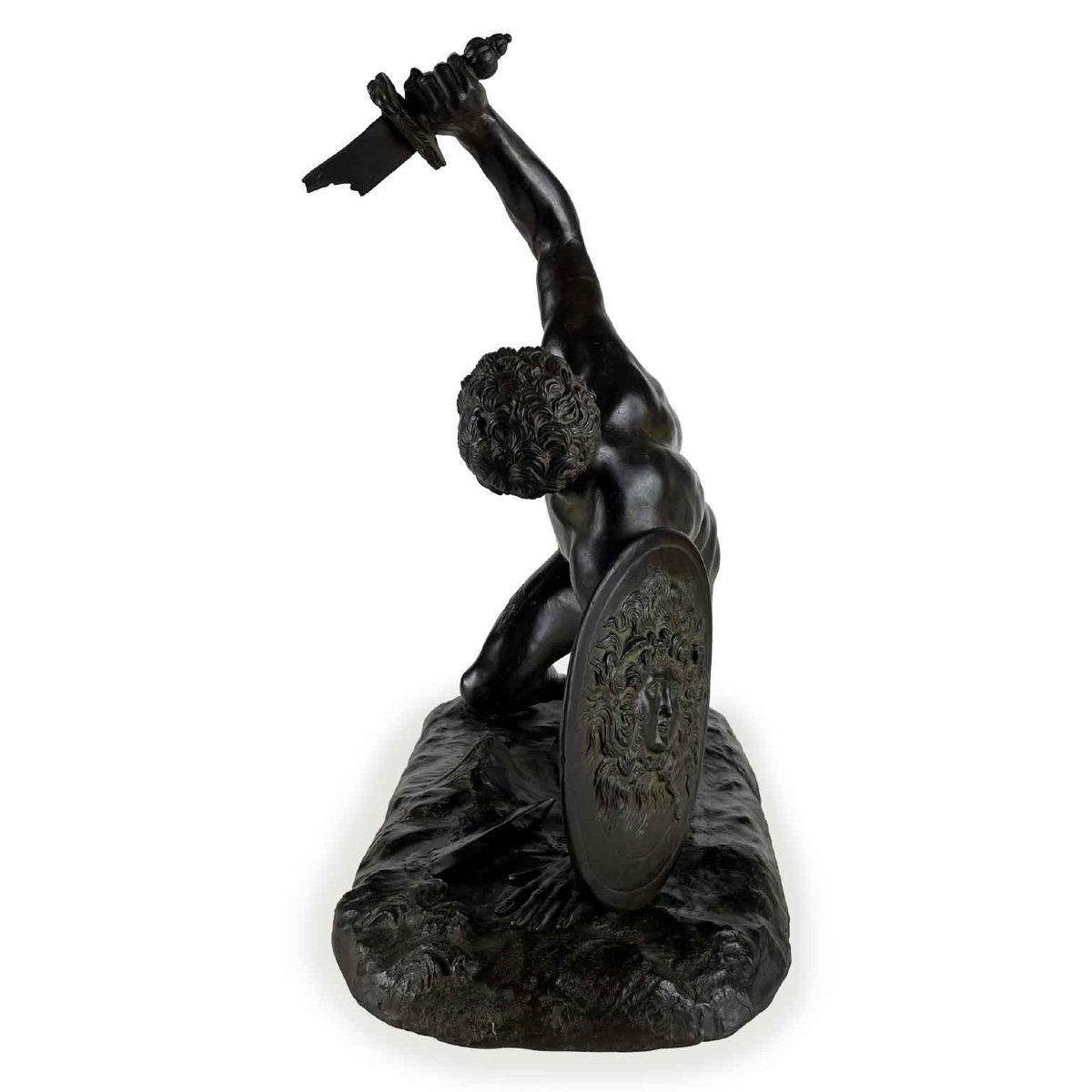 Statue En Bronze De Gladiateur Par Un Maître Du 19ème-photo-2