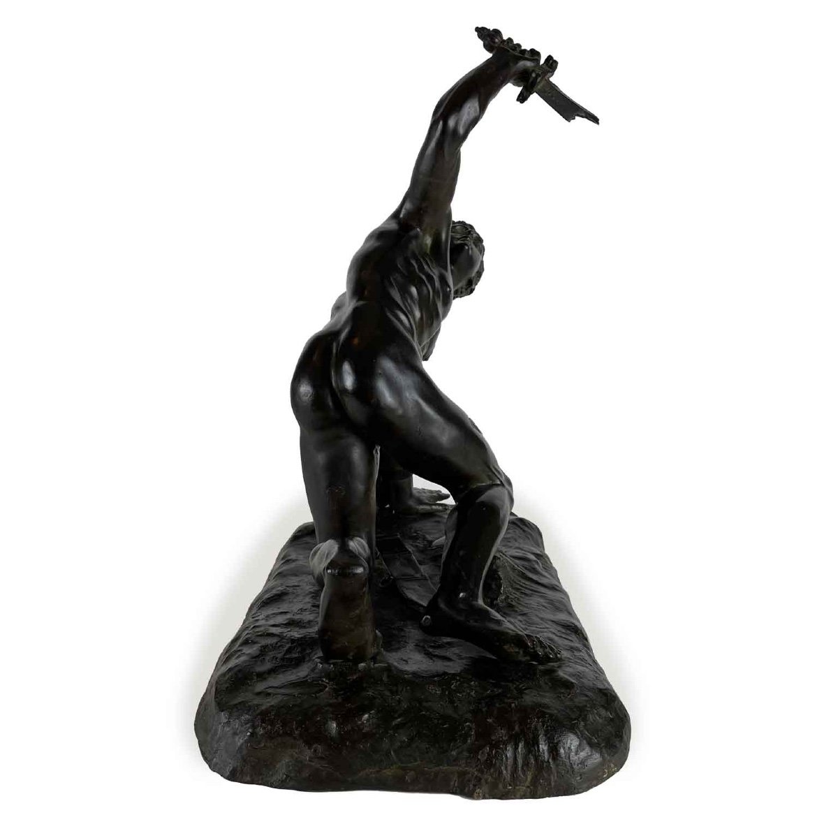 Statue En Bronze De Gladiateur Par Un Maître Du 19ème-photo-4