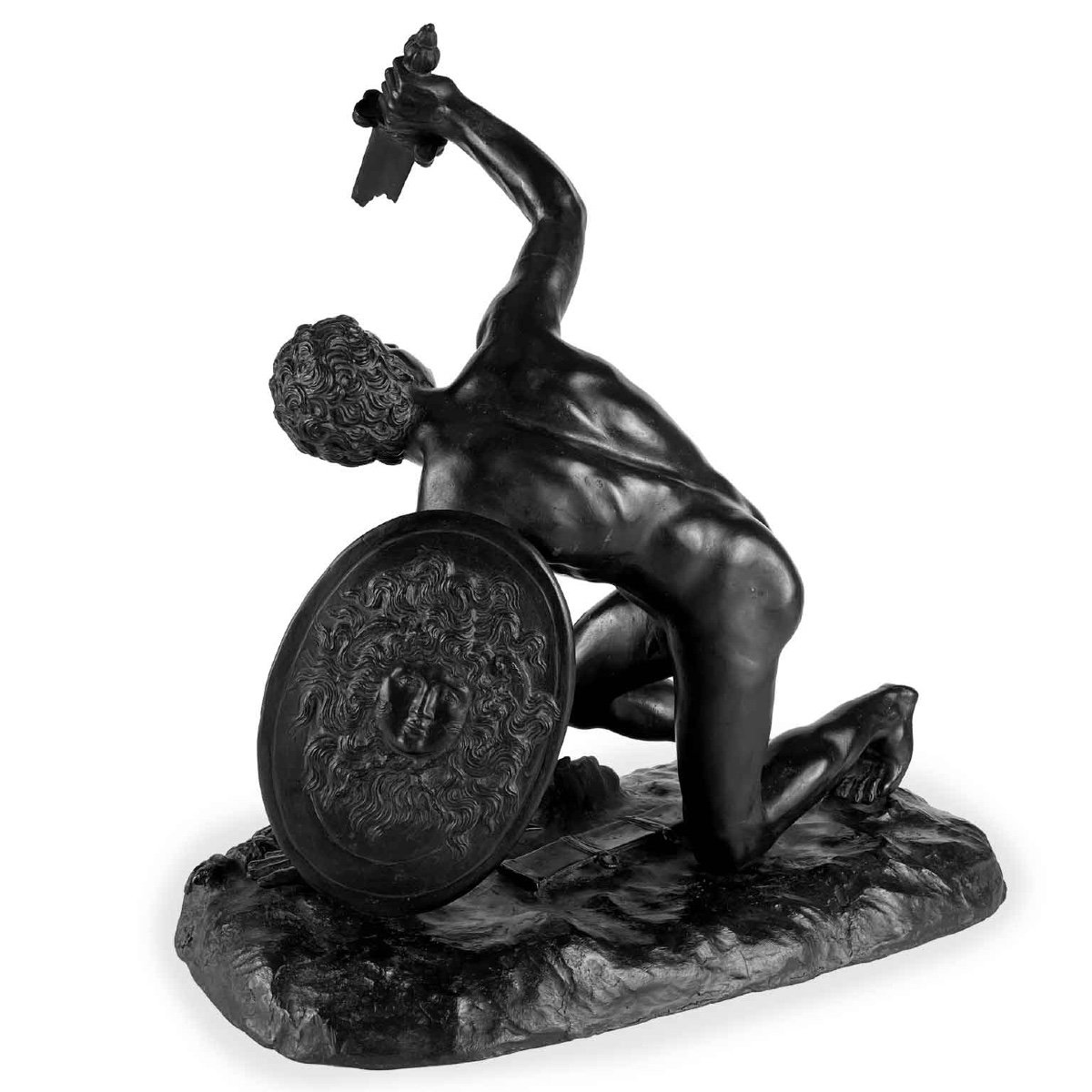 Statue En Bronze De Gladiateur Par Un Maître Du 19ème-photo-5