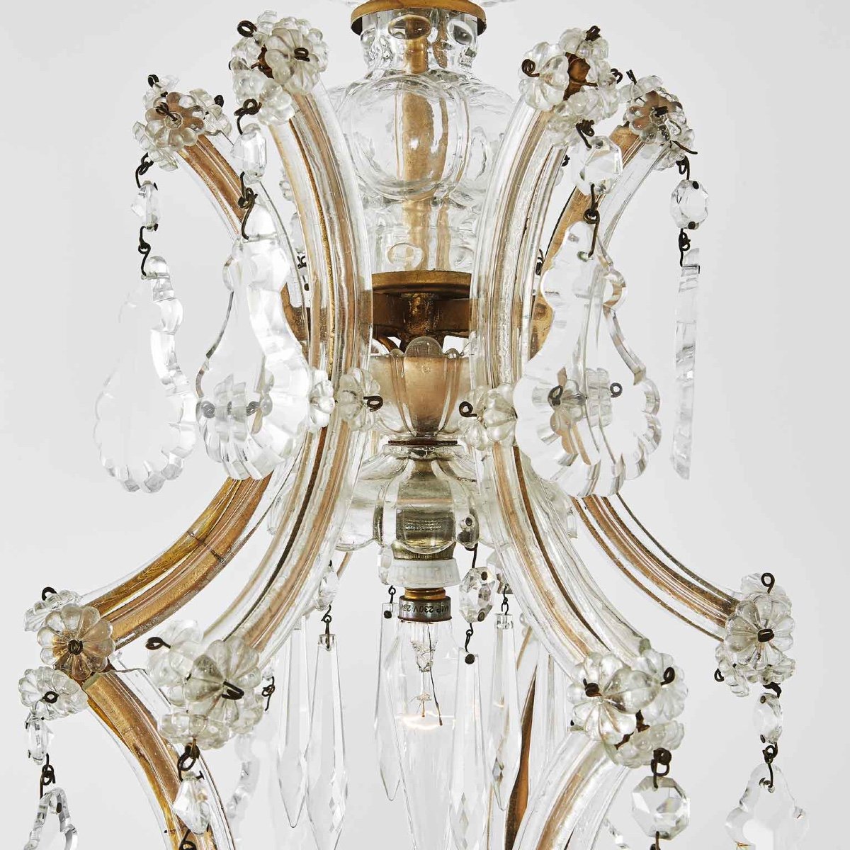 Marie Therese Crystal Chandelier Restored Half 20th-photo-1