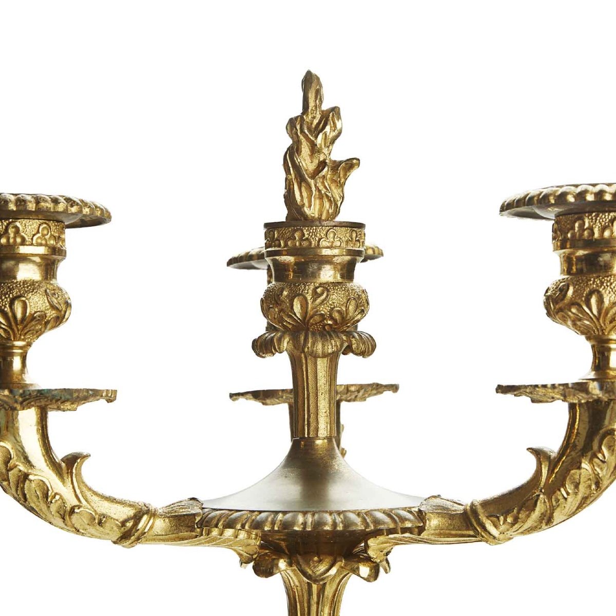 Pair Of Empire Candelabra In Gilded Bronze 1800-photo-4