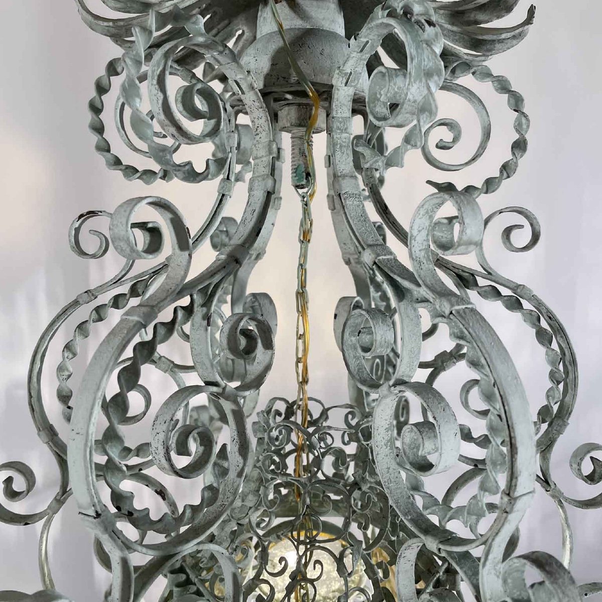 Lanterne Italien En Fer Forgé  Art Nouveau Début 20ème-photo-3